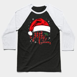 Mr And Mr Santa Hat Christmas Couples Matching Pajamas Xmas Baseball T-Shirt